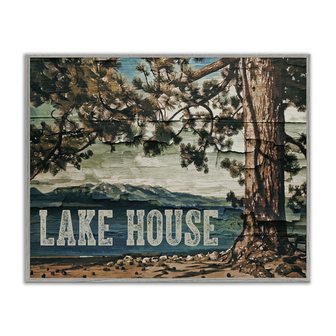 Stupell Industries Rustic Lake House View Framed Giclee, design by Sophie 6